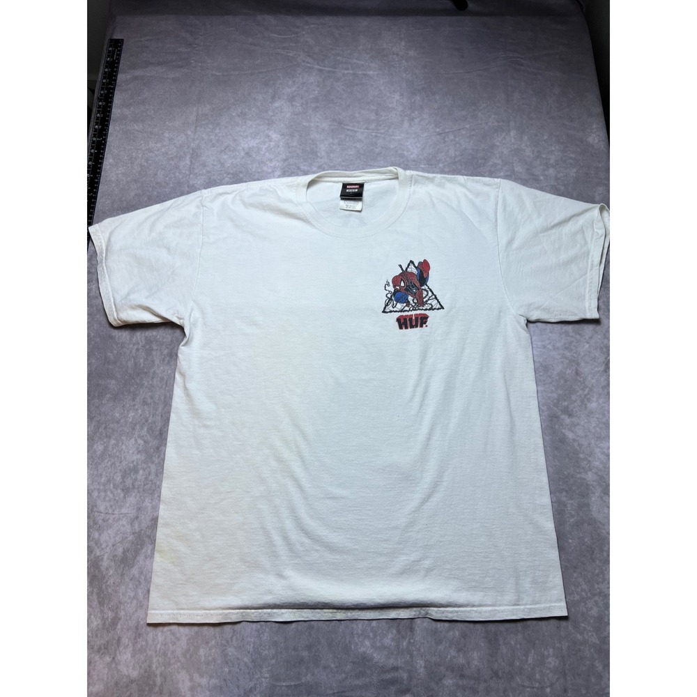 HUF Marvel Spider-Man T-Shirt Mens Large White Graphic Short Sleeve Tee 1027
